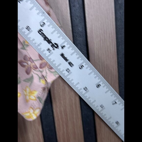 BGBGeneration Crop Top Small Pink Peasant Smocked Ruffle Trim Short Sleeve Flor - Picture 4 of 7